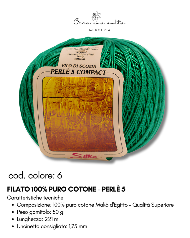 Filato 100% Puro Cotone - Perlè 5 e Perlè 8