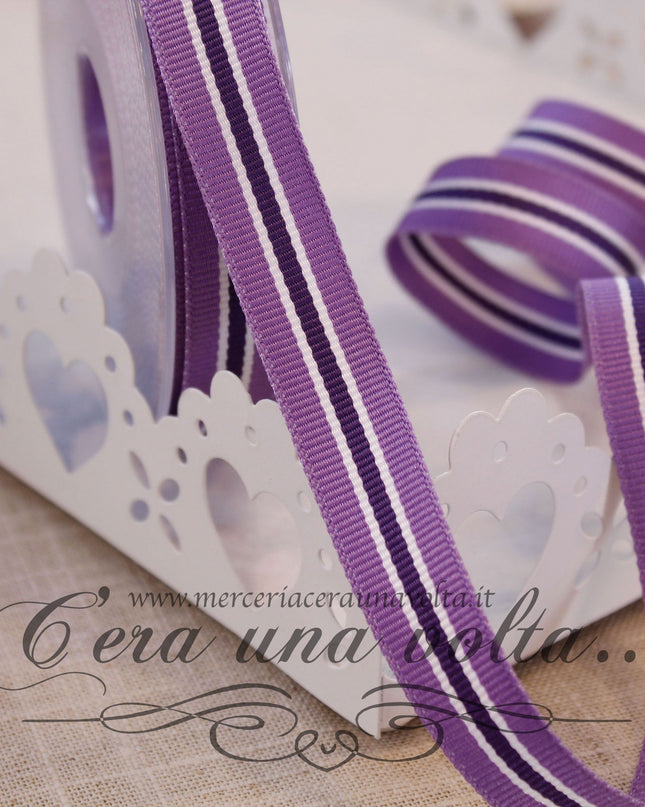 Nastro Canetè con righe Viola