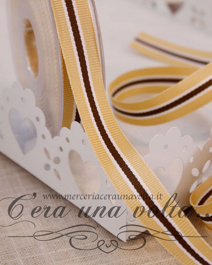 Nastro Canetè  con riga Marrone