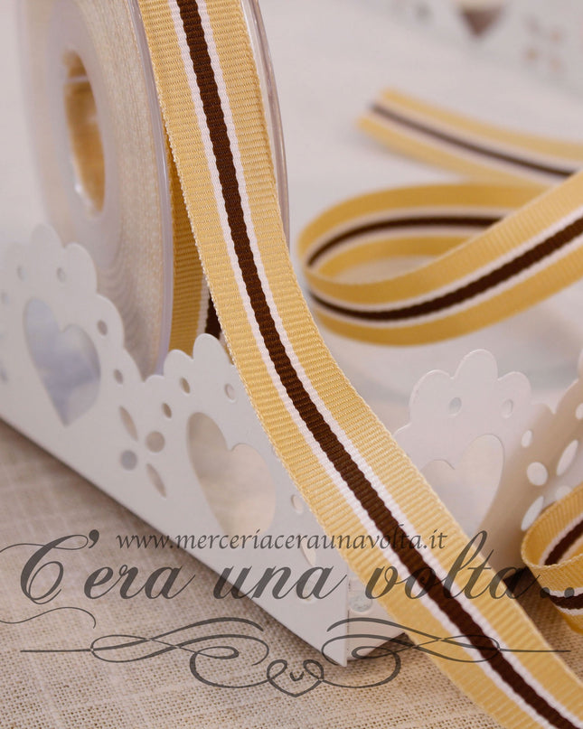 Nastro Canetè  con riga Marrone
