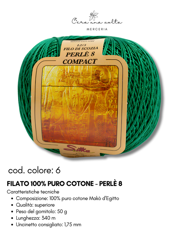 Filato 100% Puro Cotone - Perlè 5 e Perlè 8