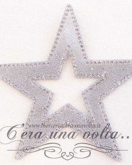 Stella Termoadesiva Con Strass Argento