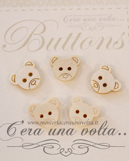 Bottoni in legno orsetto