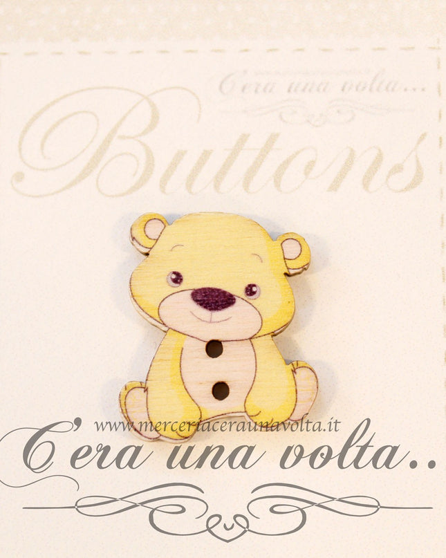 Bottoni in legno Orsetto Giallo