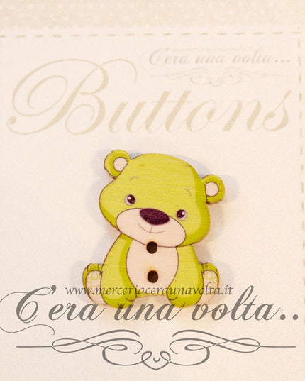 Bottoni in legno Orsetto Verde