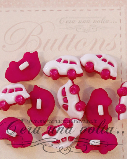 Bottoni a forma di Auto colori assortiti