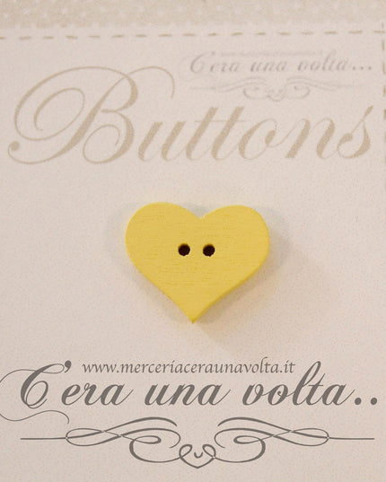 Bottone in legno Cuore Giallo