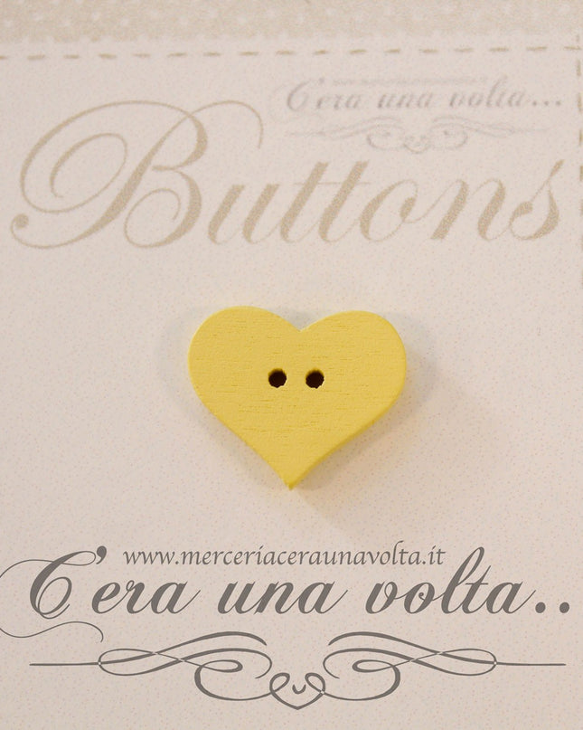 Bottone in legno Cuore Giallo