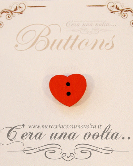 Bottoni in legno cuore Rosso