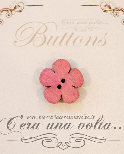 Bottone in legno fiore Rosa