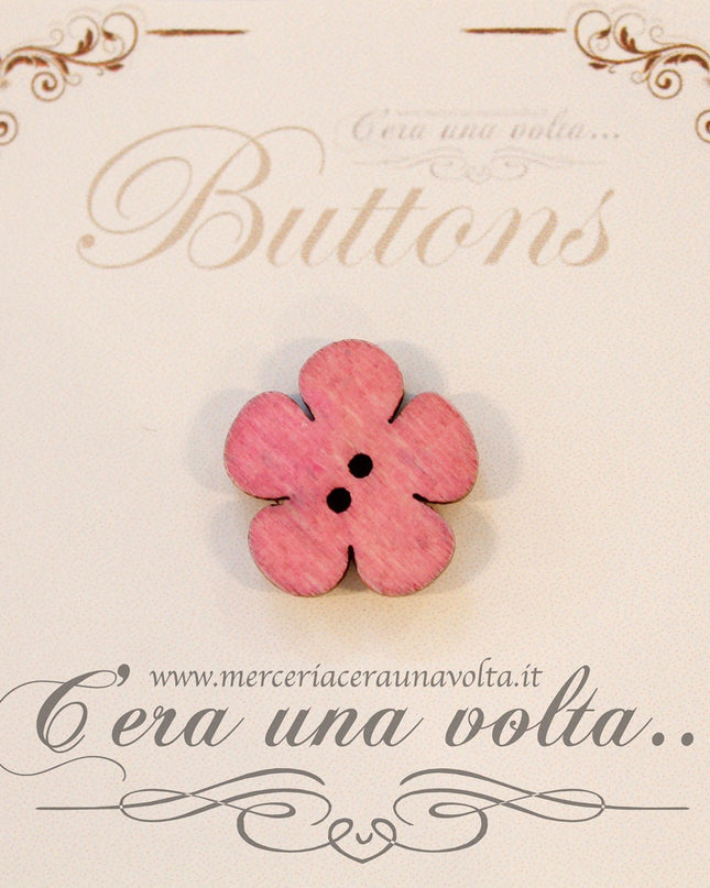Bottone in legno fiore Rosa