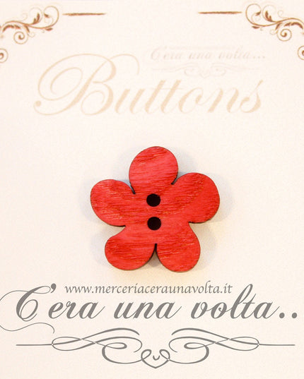 Bottone in legno Rosso