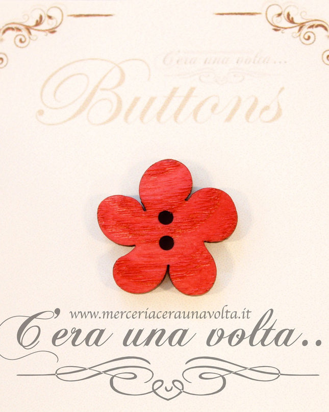 Bottone in legno Rosso