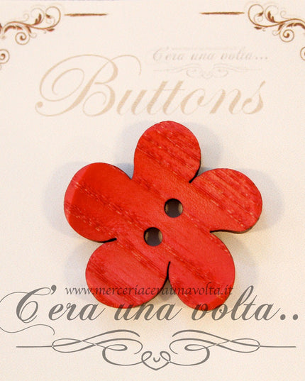 Bottone in legno Rosso