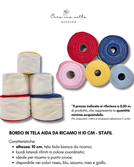 Bordo in Tela Aida da ricamo H 10 cm – STAFIL