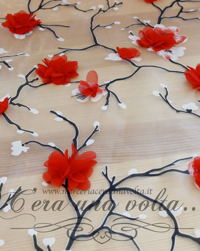 Organza con stampa tridimensionale