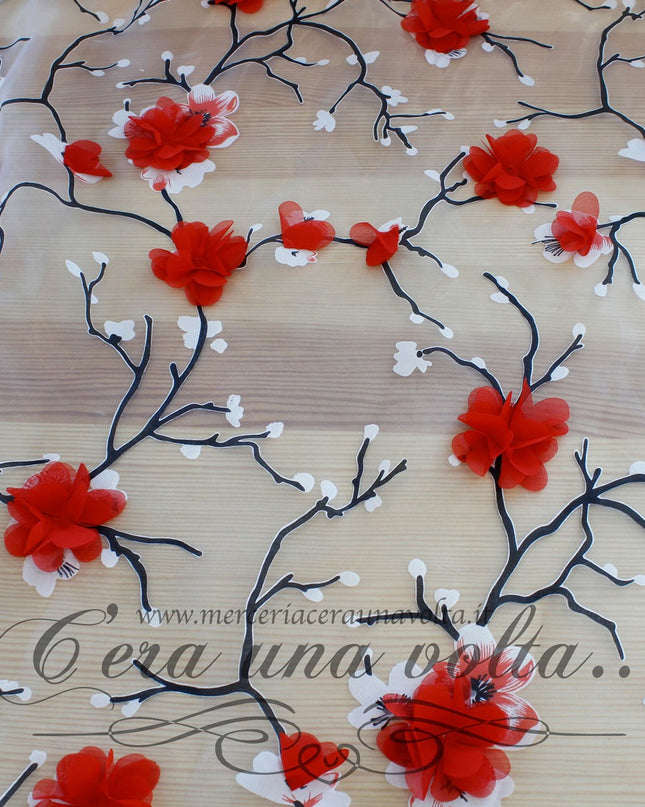 Organza con stampa tridimensionale