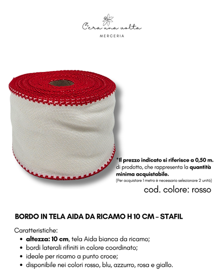 Bordo in Tela Aida da ricamo H 10 cm – STAFIL