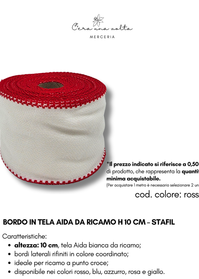 Bordo in Tela Aida da ricamo H 10 cm – STAFIL