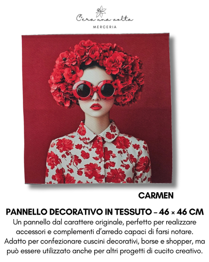 Pannello decorativo in tessuto – 46 × 46 cm (volti femminili)