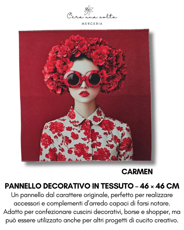 Pannello decorativo in tessuto – 46 × 46 cm (volti femminili)