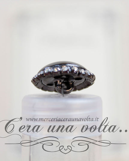 Bottone gioiello Nero Opaco