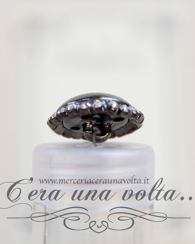 Bottone gioiello Nero Opaco