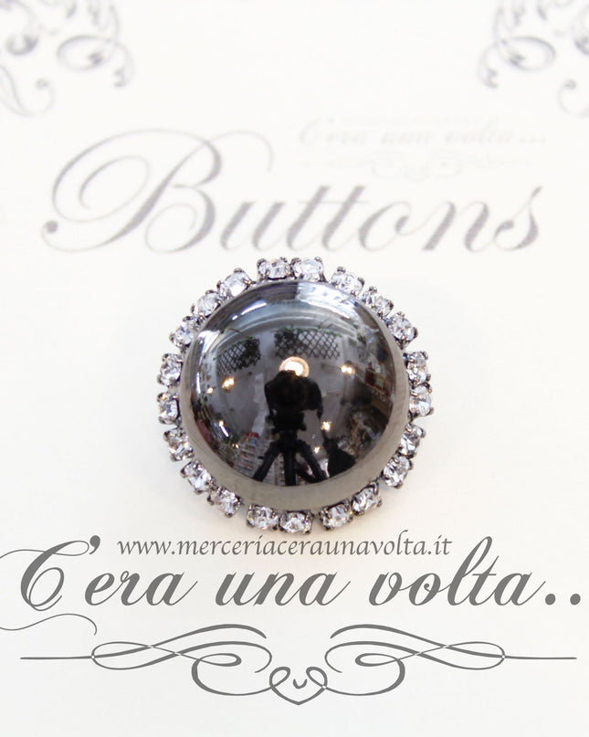 Bottone gioiello Nero Opaco