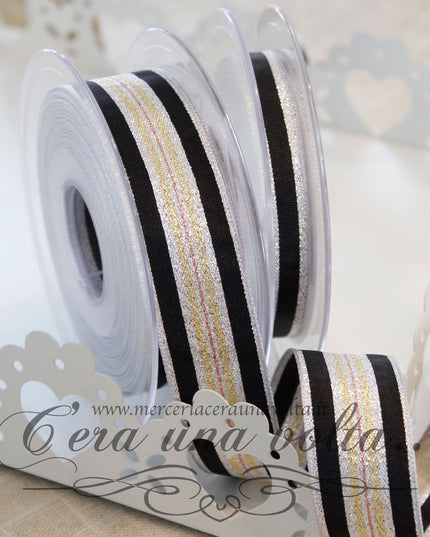 Nastro Glitter Stripe Silver