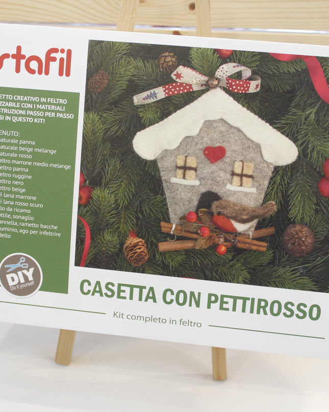Kit in feltro Casetta con Pettirosso