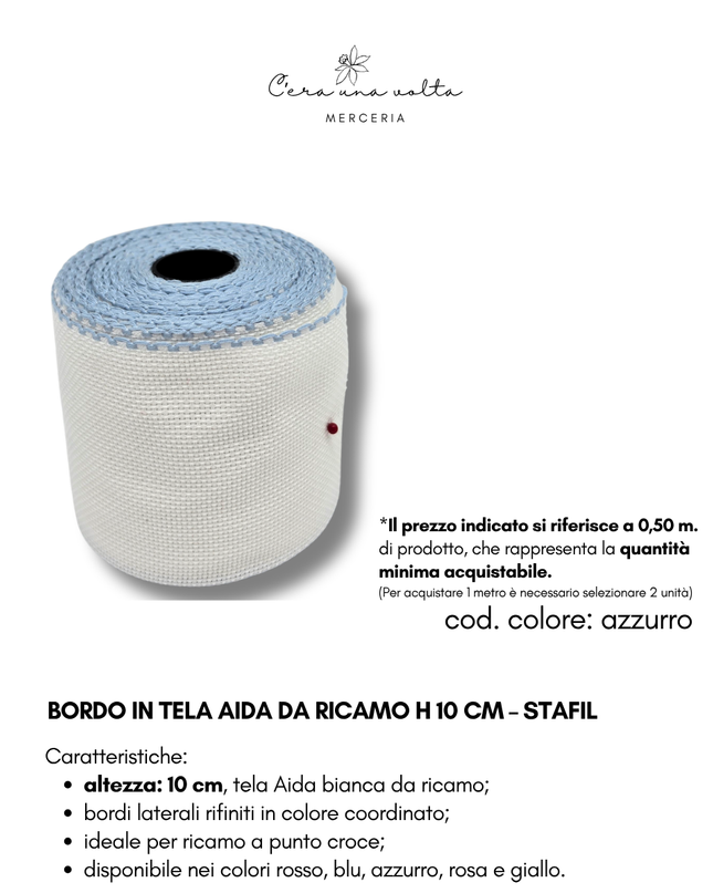 Bordo in Tela Aida da ricamo H 10 cm – STAFIL
