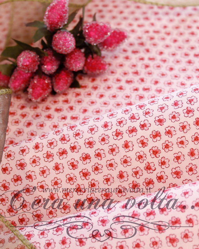 Tessuto Giapponese Flower Rosa