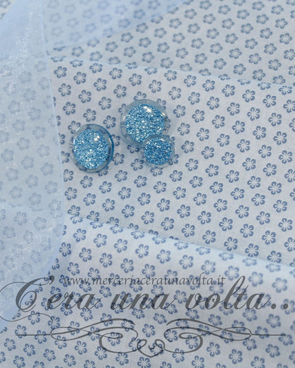 Tessuto Giapponese Flower Turchese Chiaro