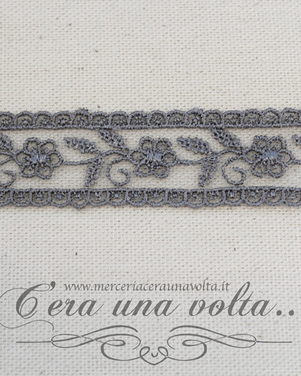 Pizzo tramezzo in tulle Grigio