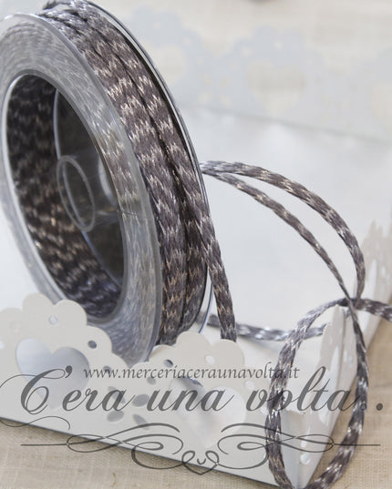 Fettuccia in Lurex Grigia