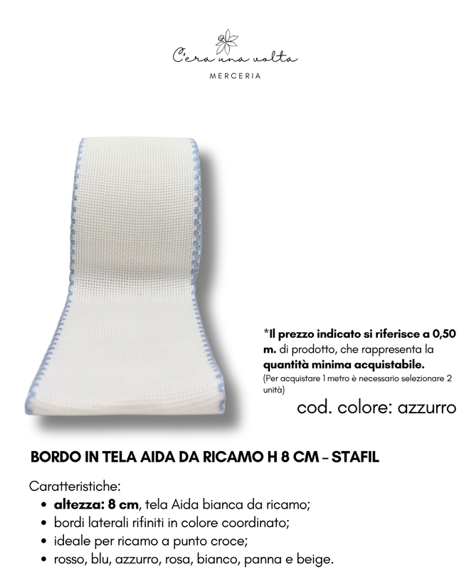 Bordo in Tela Aida da ricamo H 8 cm – STAFIL