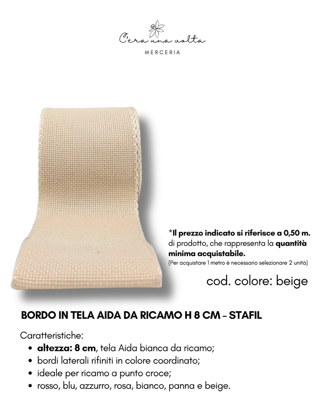 Bordo in Tela Aida da ricamo H 8 cm – STAFIL
