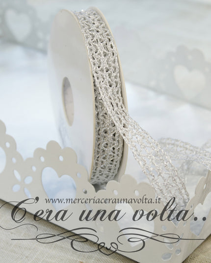 Pizzo Tramezzo in Lurex Argento