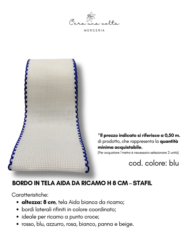 Bordo in Tela Aida da ricamo H 8 cm – STAFIL