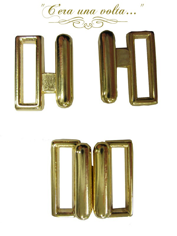 Coppia ganci chiusura per reggiseno in metallo