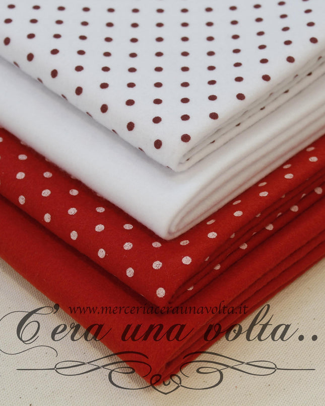 Set 16  fogli pannolenci a Pois