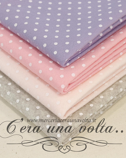 Set 16  fogli pannolenci a Pois