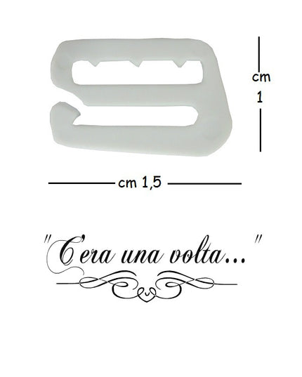 Fibbia in plastica bianca per bretelle