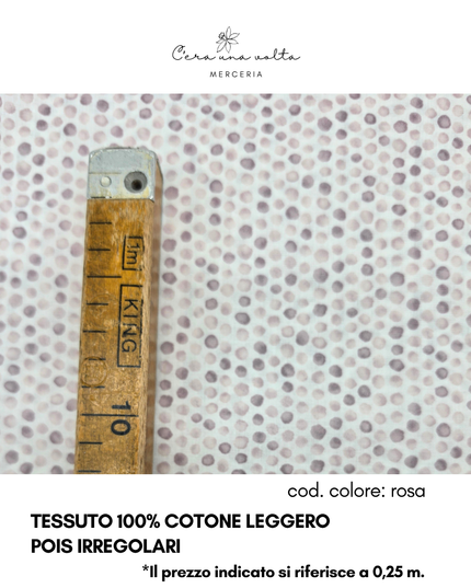 Tessuto 100% Cotone Leggero – Pois Irregolari