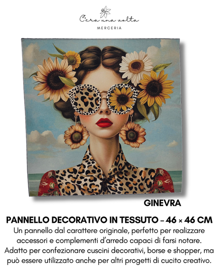 Pannello decorativo in tessuto – 46 × 46 cm (volti femminili)