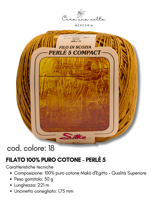Filato 100% Puro Cotone - Perlè 5 e Perlè 8