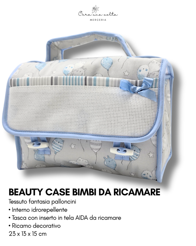 Beauty case bimbi da ricamare