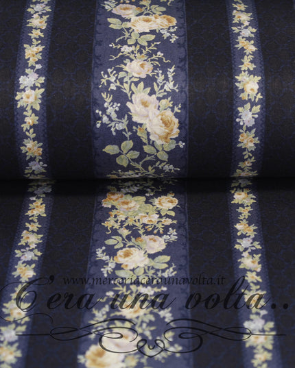 Tessuto Rose Shabby Chic Blue