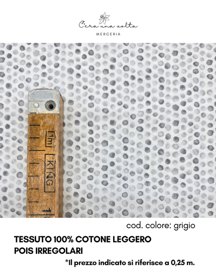 Tessuto 100% Cotone Leggero – Pois Irregolari