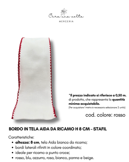 Bordo in Tela Aida da ricamo H 8 cm – STAFIL